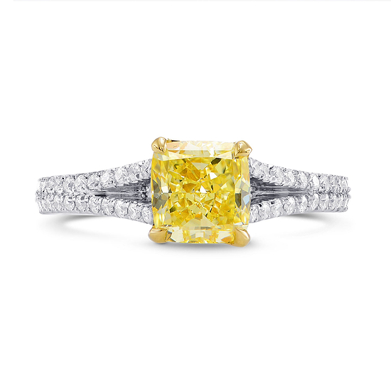 Solitaire Ring with Open-pave Split-Shank