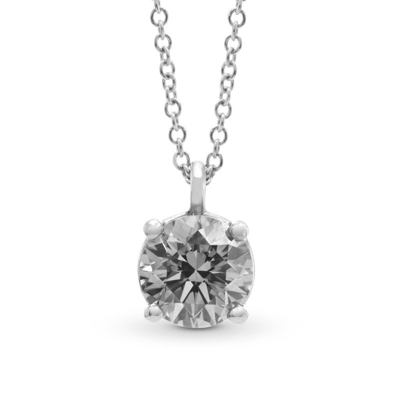 Round Solitaire Four Prong Pendant