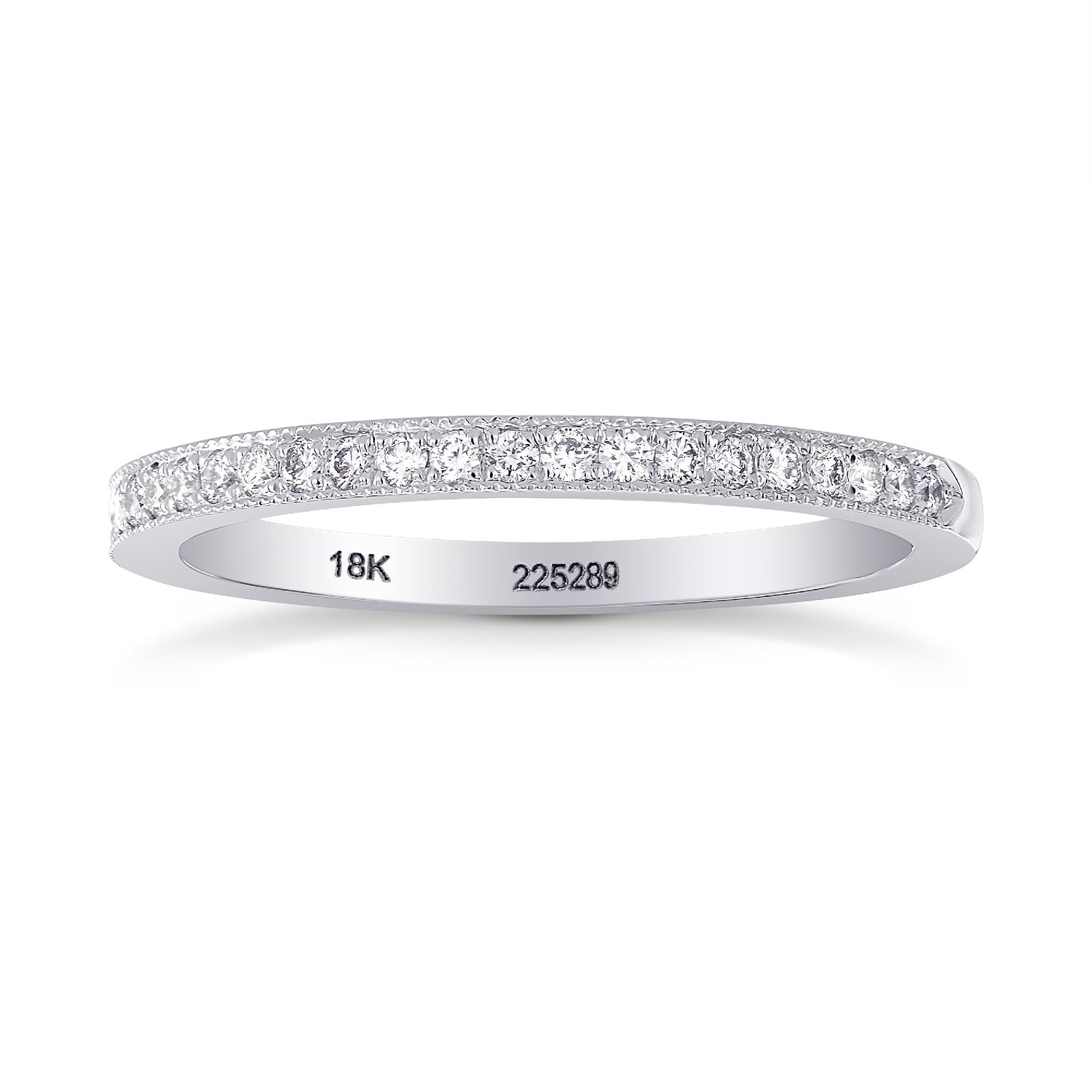 Diamond Wedding Ring with Milgrain Edge