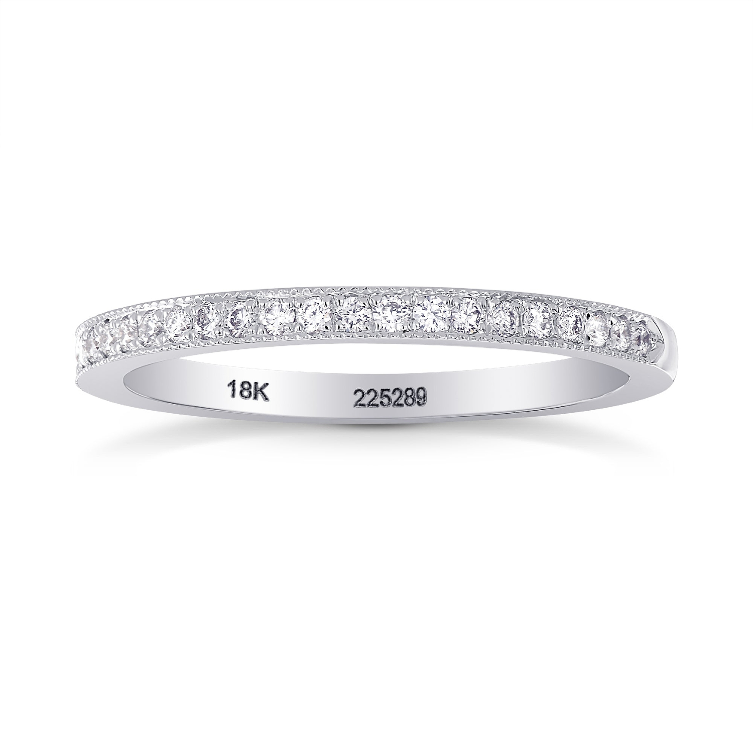 Diamond Wedding Ring with Milgrain Edge
