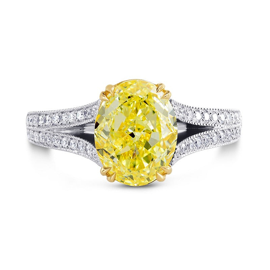 Solitaire Ring Setting with a Milgrain Split Pave Shank