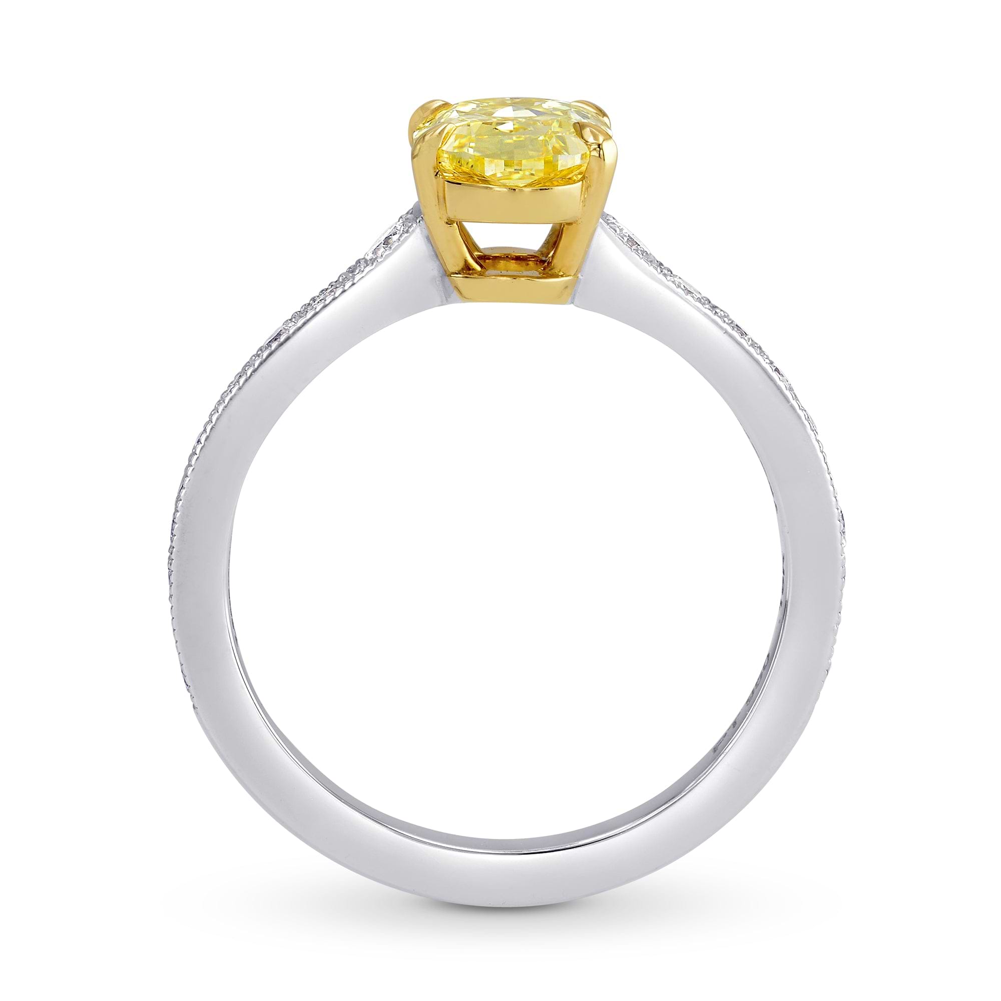 Graduated Closed Pave Diamond Side-stone Ring Setting - 2