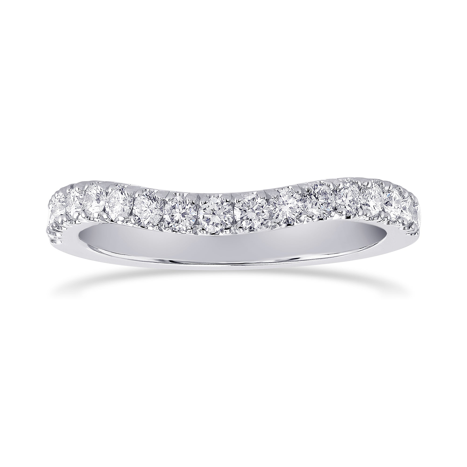 Contoured Open Pave Diamond Wedding Band