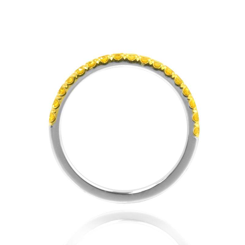 Canary Fancy Vivid Yellow Diamond Half Eternity Wedding Band - 2