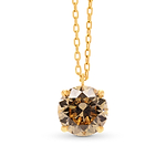 Light Brown Round Diamond Solitaire Pendant