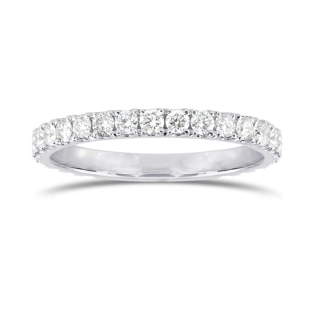 Open Pave Diamond Half Eternity Ring