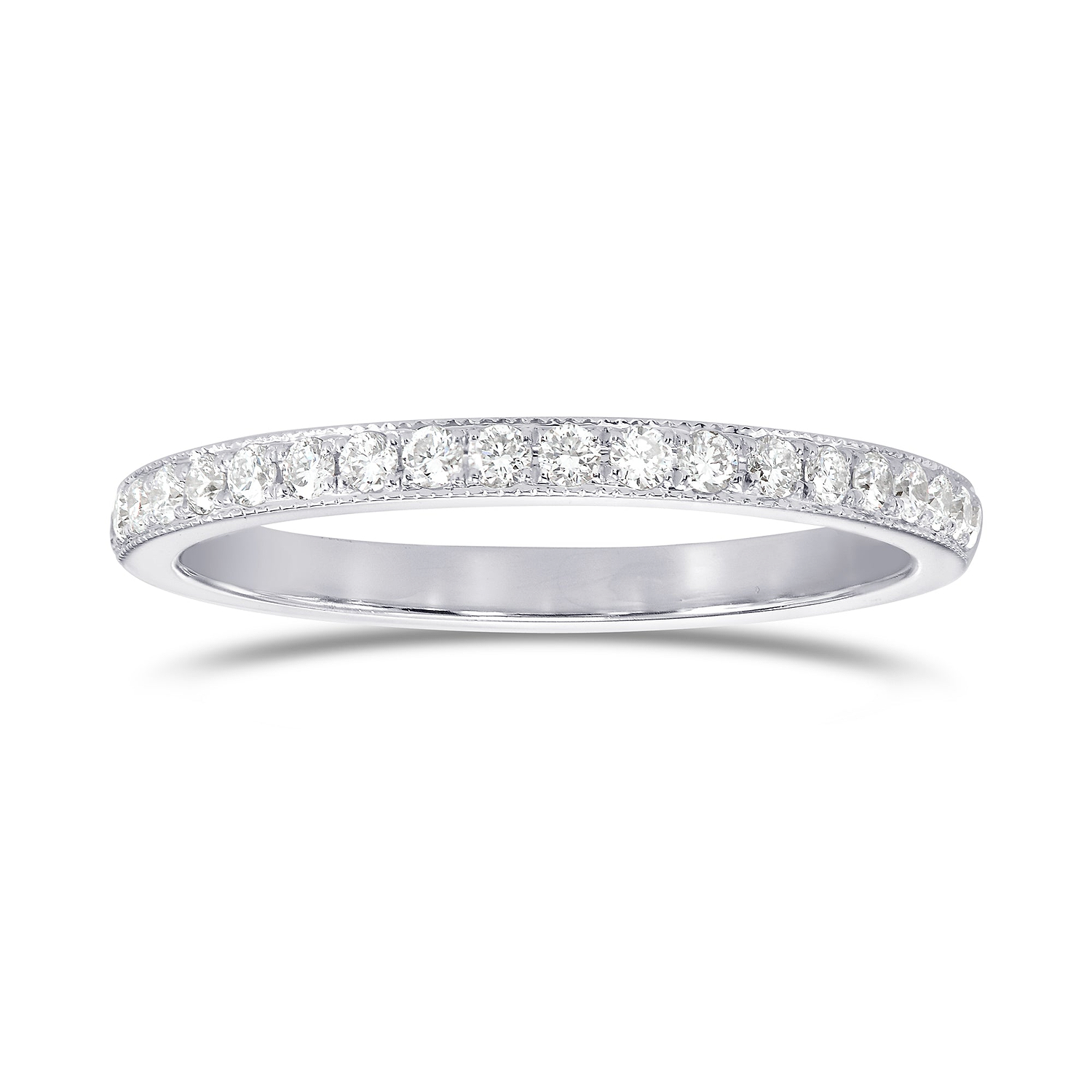 Milgrain Half Eternity Diamond Ring