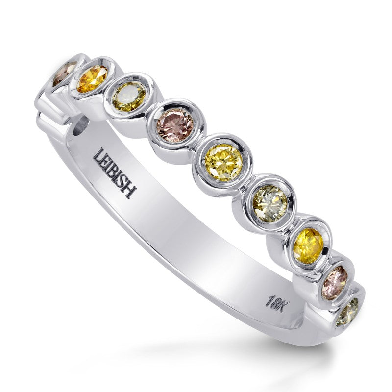 Multicolored Diamond Stackable Bezel Band Ring - 3