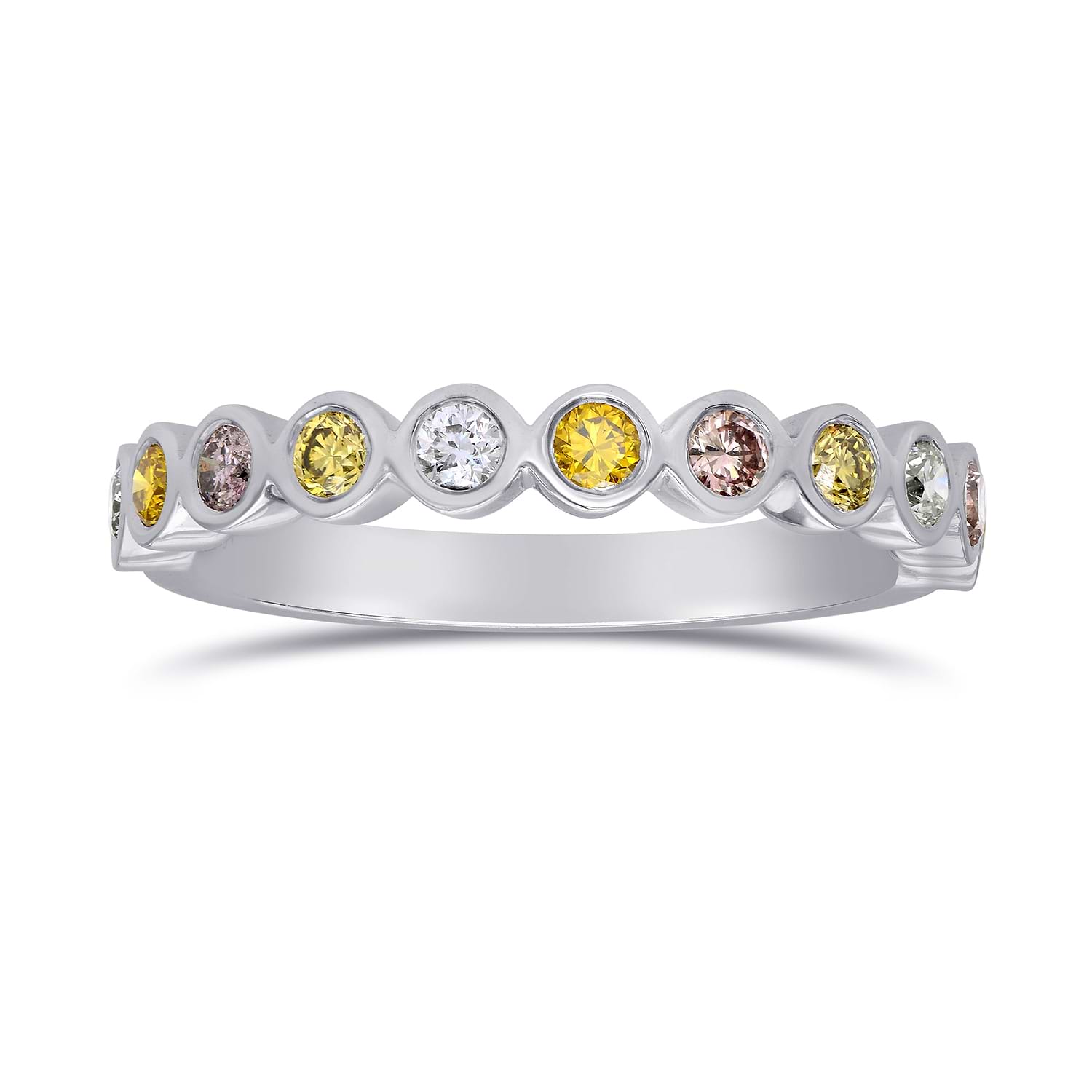Multicolored Diamond Stackable Bezel Band Ring