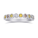 Multicolored Diamond Stackable Bezel Band Ring