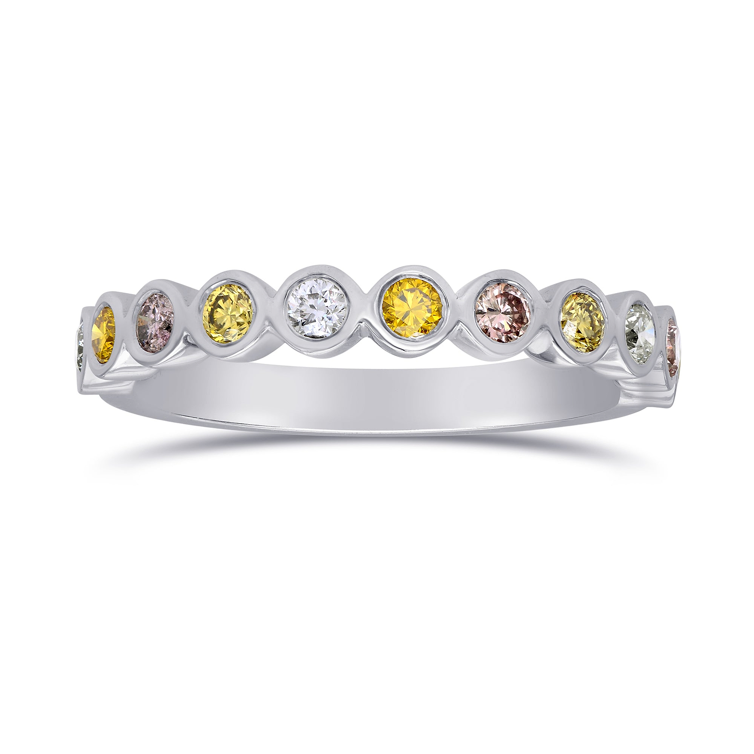 Multicolored Diamond Stackable Bezel Band Ring