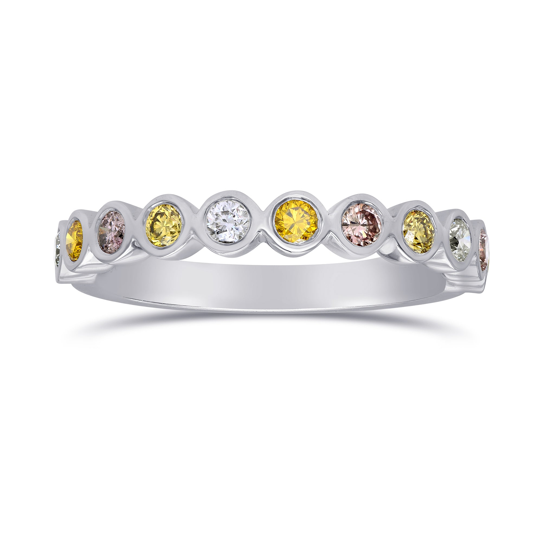 Multicolored Diamond Stackable Bezel Band Ring