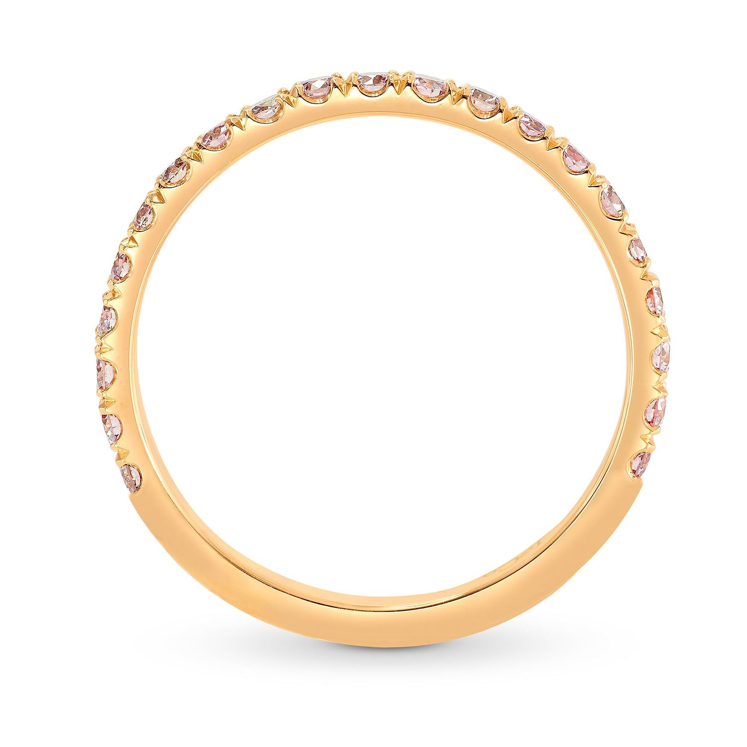 Fancy Light Pink Diamond Half Eternity Ring - 2