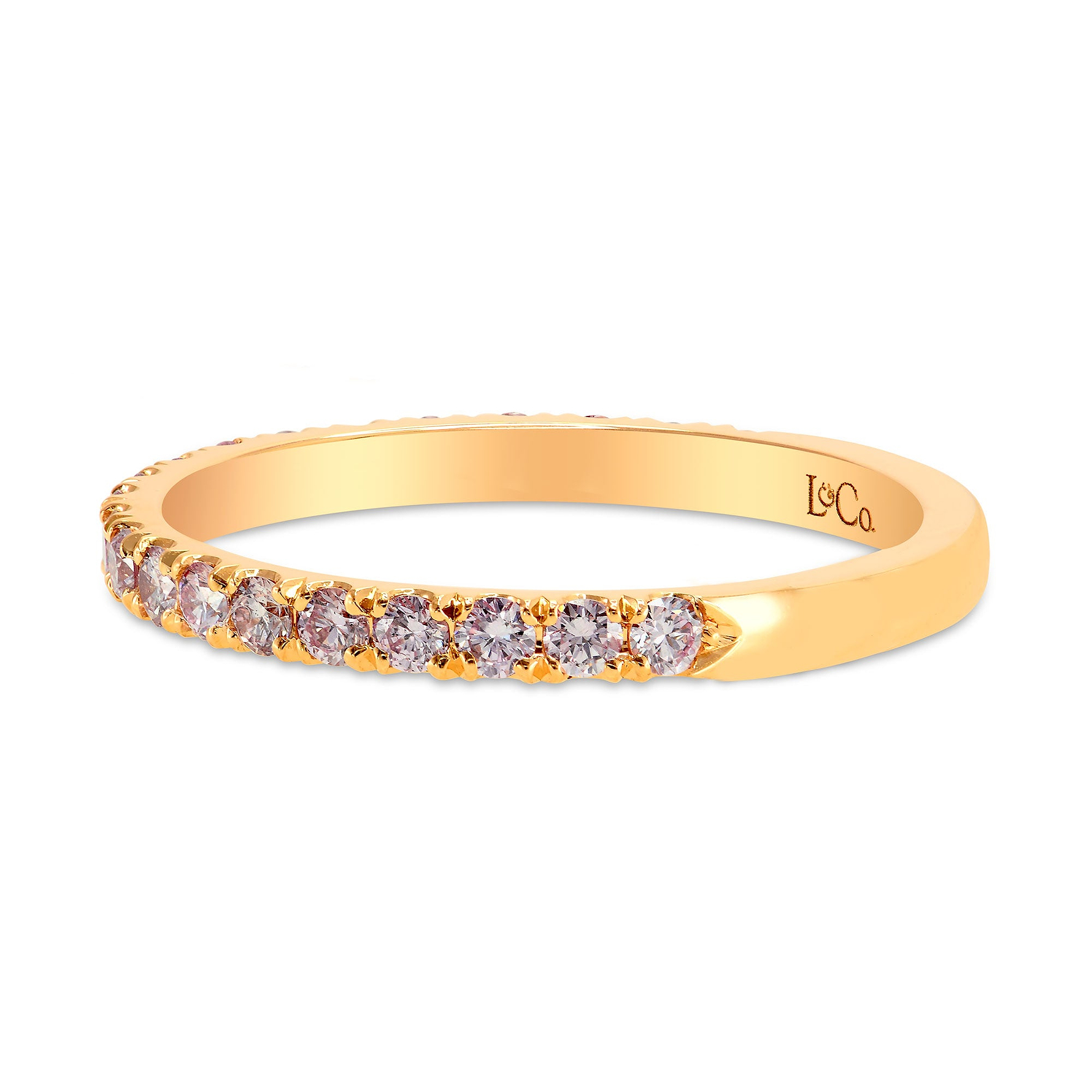 Fancy Light Pink Diamond Half Eternity Ring - 3