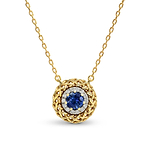 Sapphire & Diamond Basket Pendant