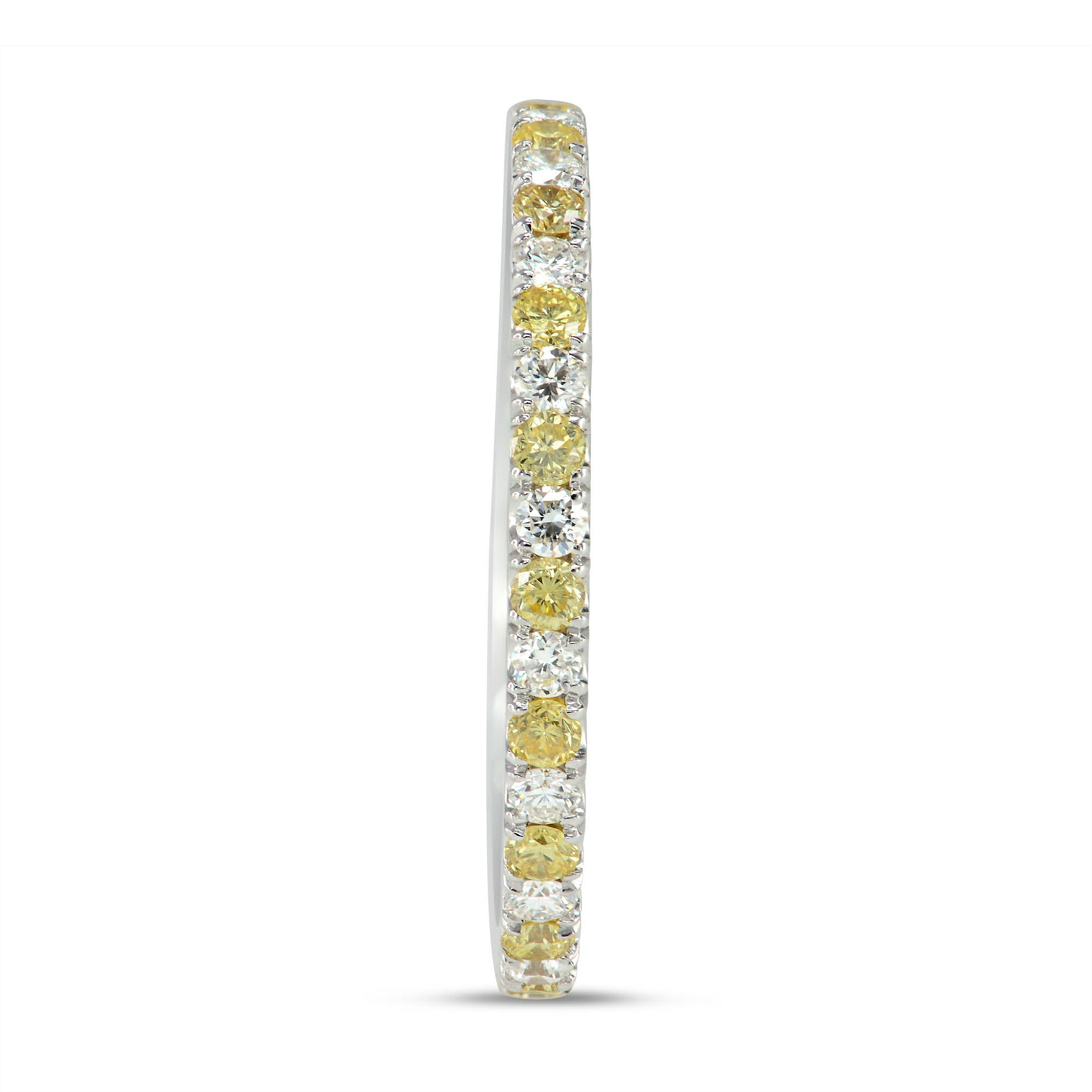 Fancy Intense Yellow and White Diamond Band Ring - 3