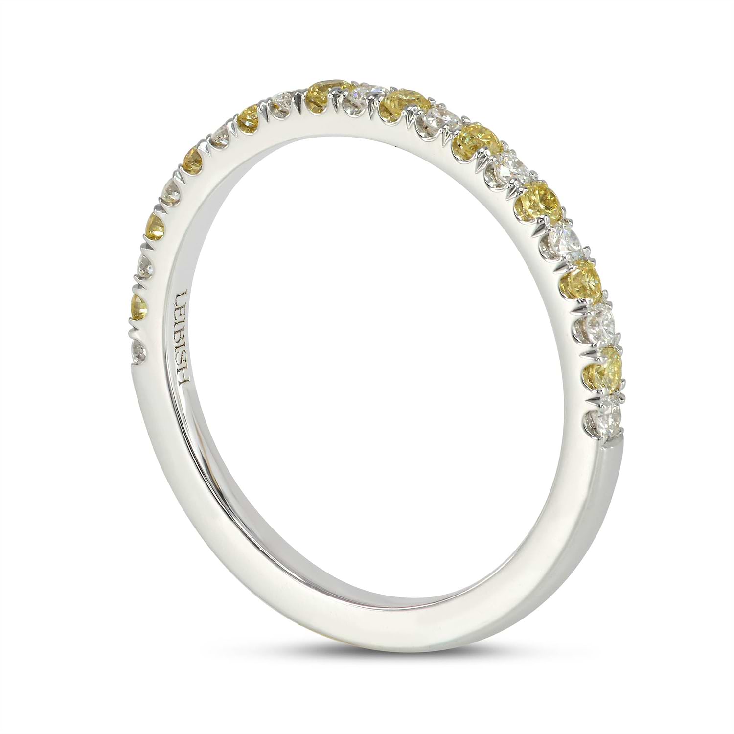 Fancy Intense Yellow and White Diamond Band Ring - 2