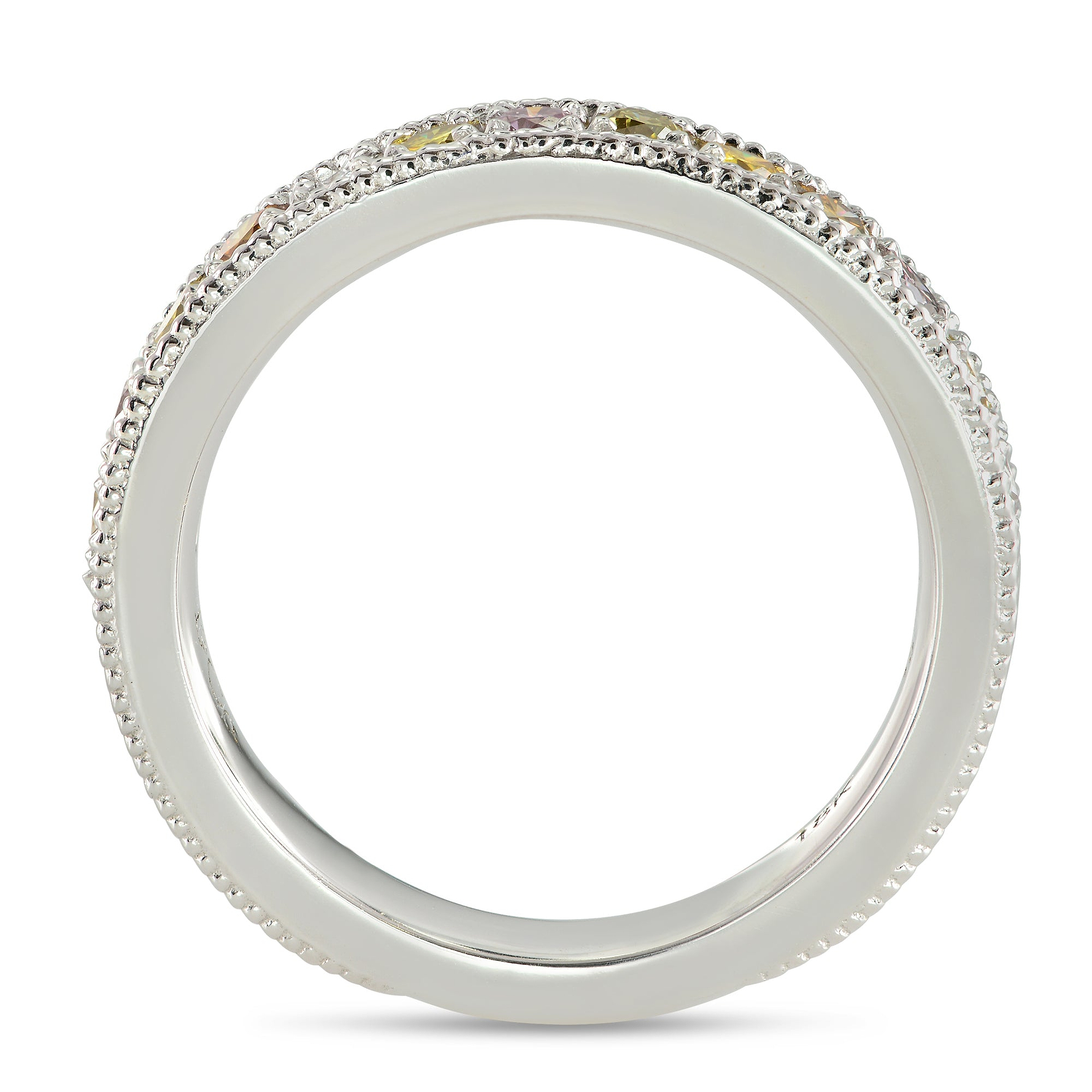 Multicolored Diamond Milgrain Band - 2