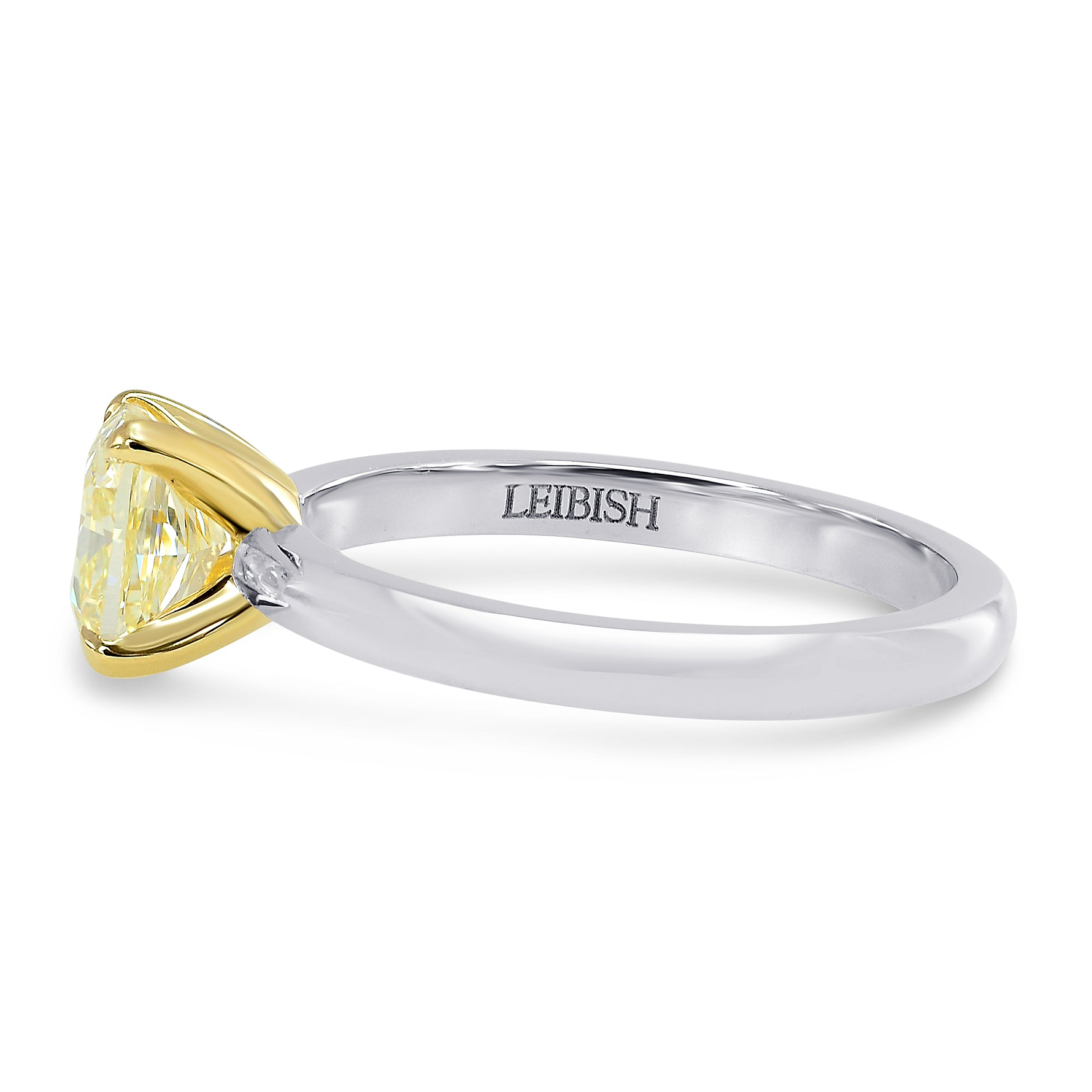 Fancy Yellow Cushion Diamond Solitaire Ring - 3