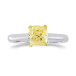Fancy Yellow Cushion Diamond Solitaire Ring