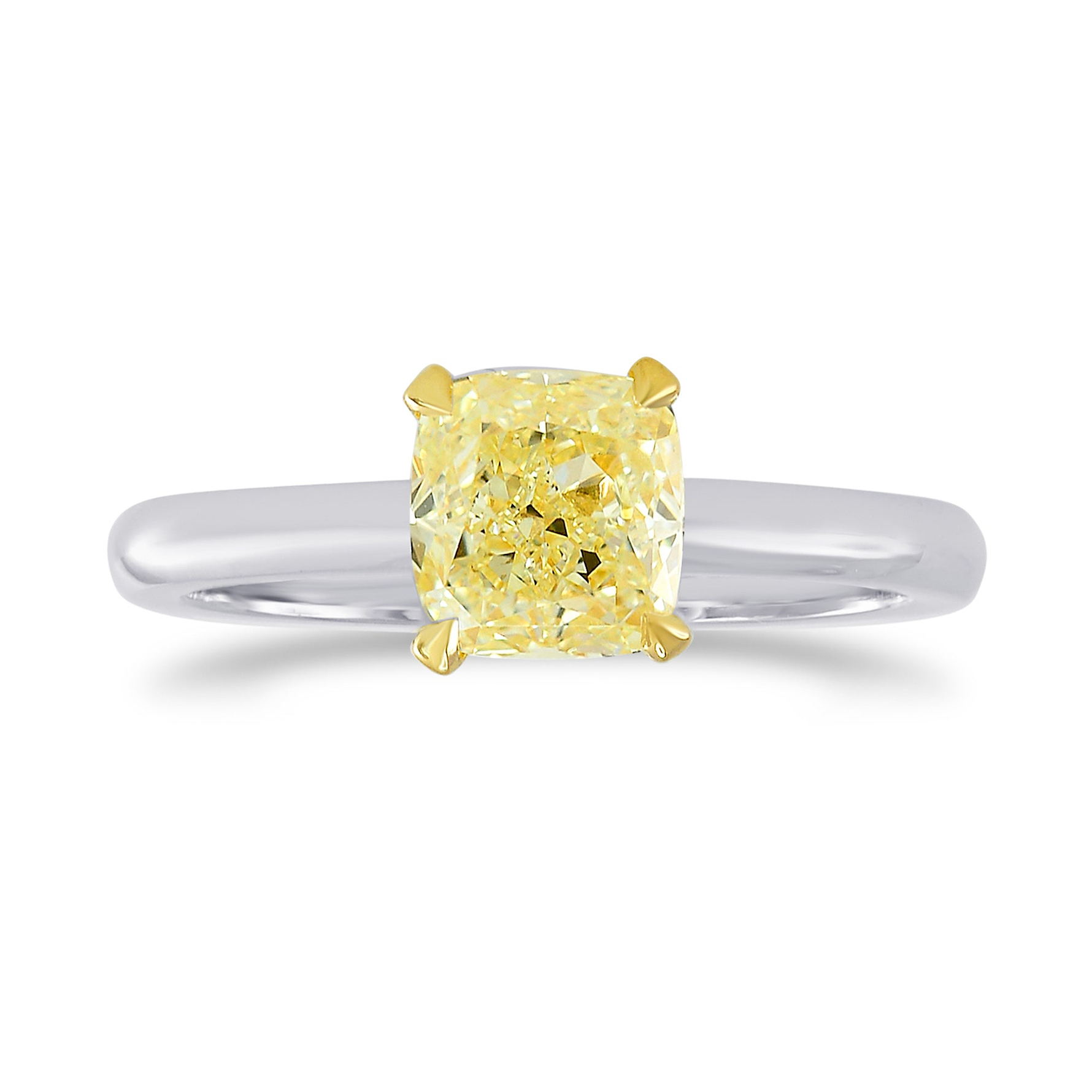 Fancy Yellow Cushion Diamond Solitaire Ring