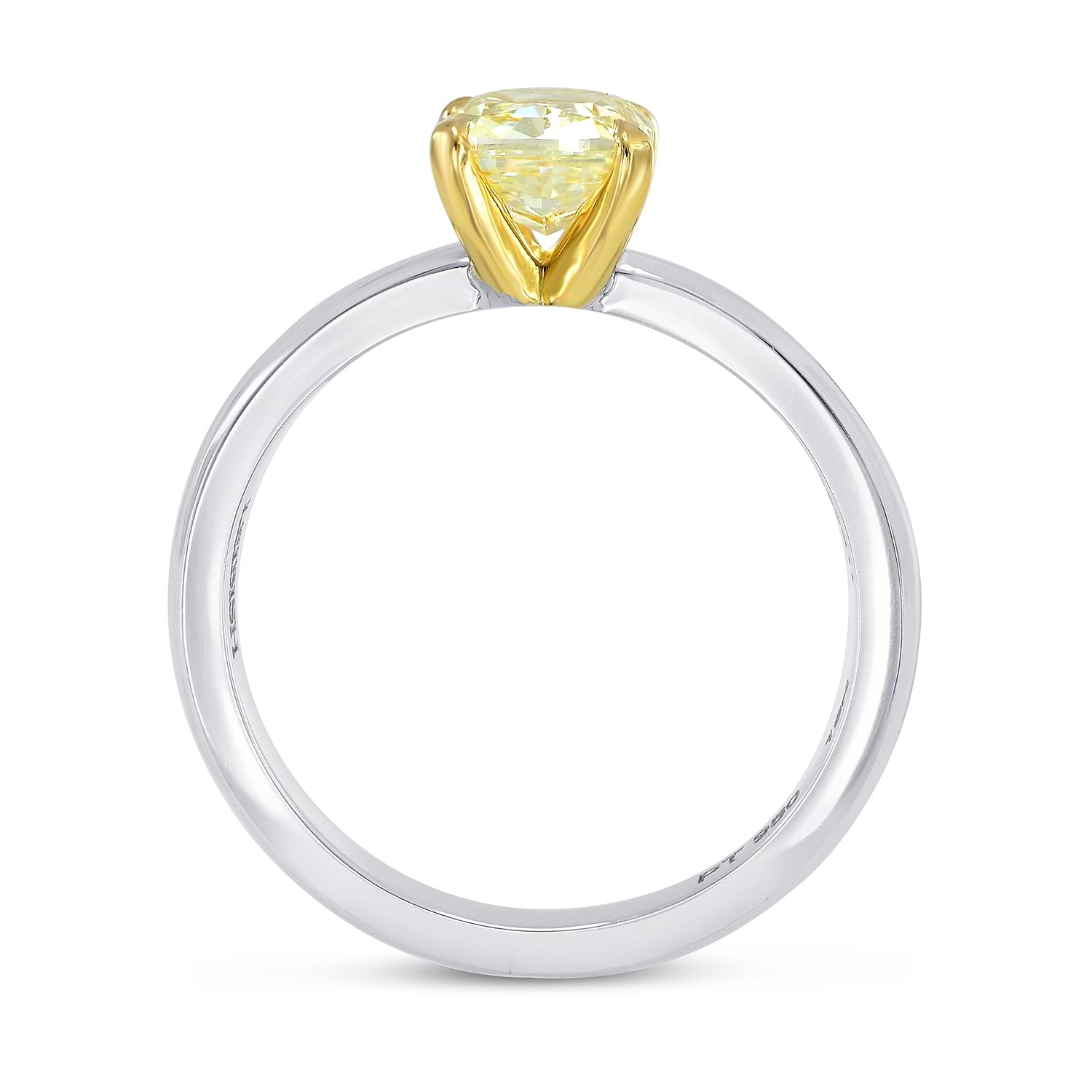 Fancy Yellow Cushion Diamond Solitaire Ring - 2