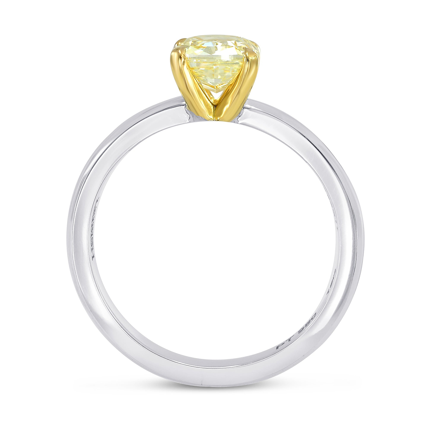 Fancy Yellow Cushion Diamond Solitaire Ring - 2
