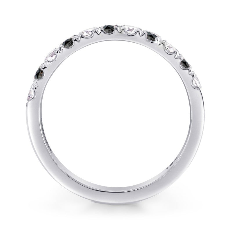 Black Diamond Half-Eternity Band Ring - 2