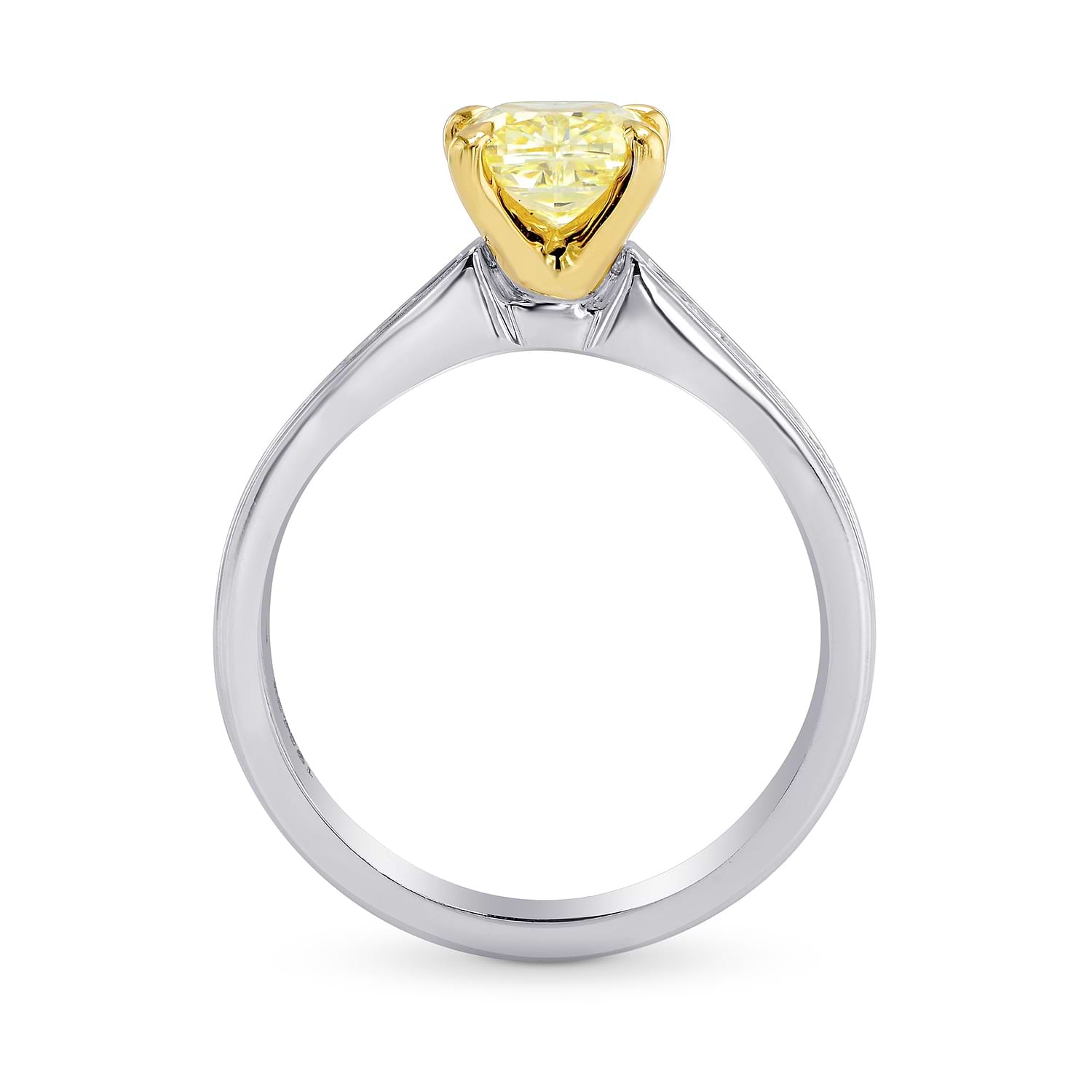 Fancy Yellow Cushion & Princess Diamond Ring - 2