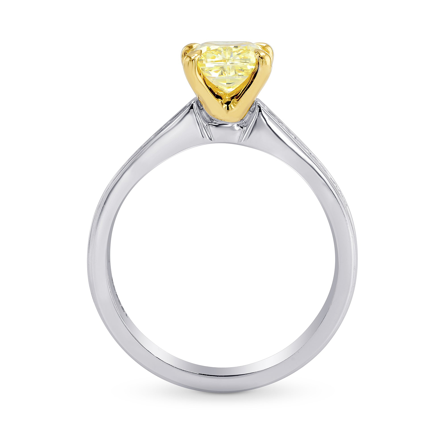 Fancy Yellow Cushion & Princess Diamond Ring - 2