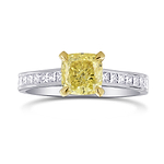Fancy Yellow Cushion & Princess Diamond Ring