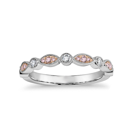 Pink & White Diamond Designer Band Ring