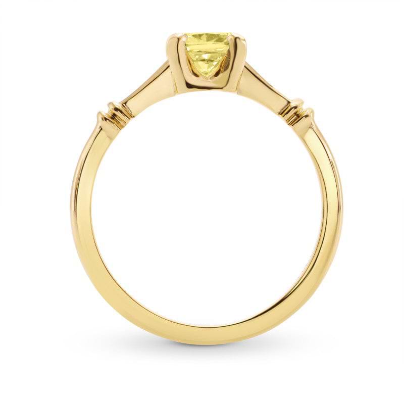 Fancy Yellow Cushion Diamond Solitaire Ring - 2
