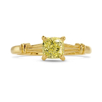 Fancy Yellow Cushion Diamond Solitaire Ring