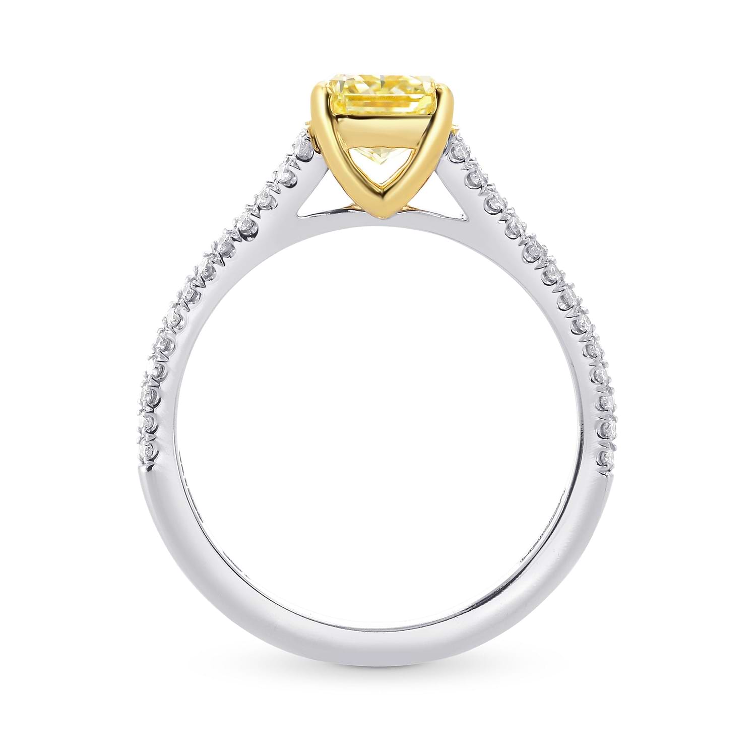 Fancy Yellow Cushion Diamond Ring - 2