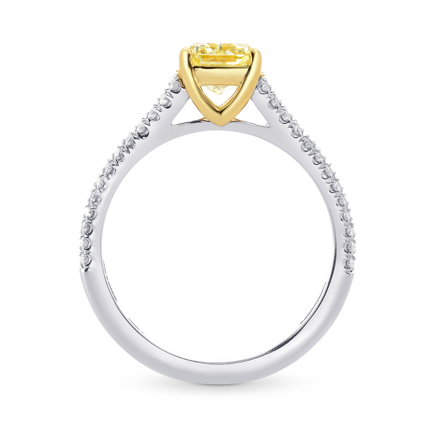 Fancy Yellow Cushion Diamond Ring - 2