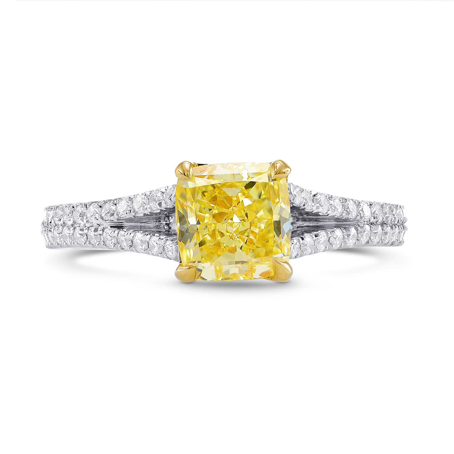 Fancy Yellow Cushion Diamond Ring