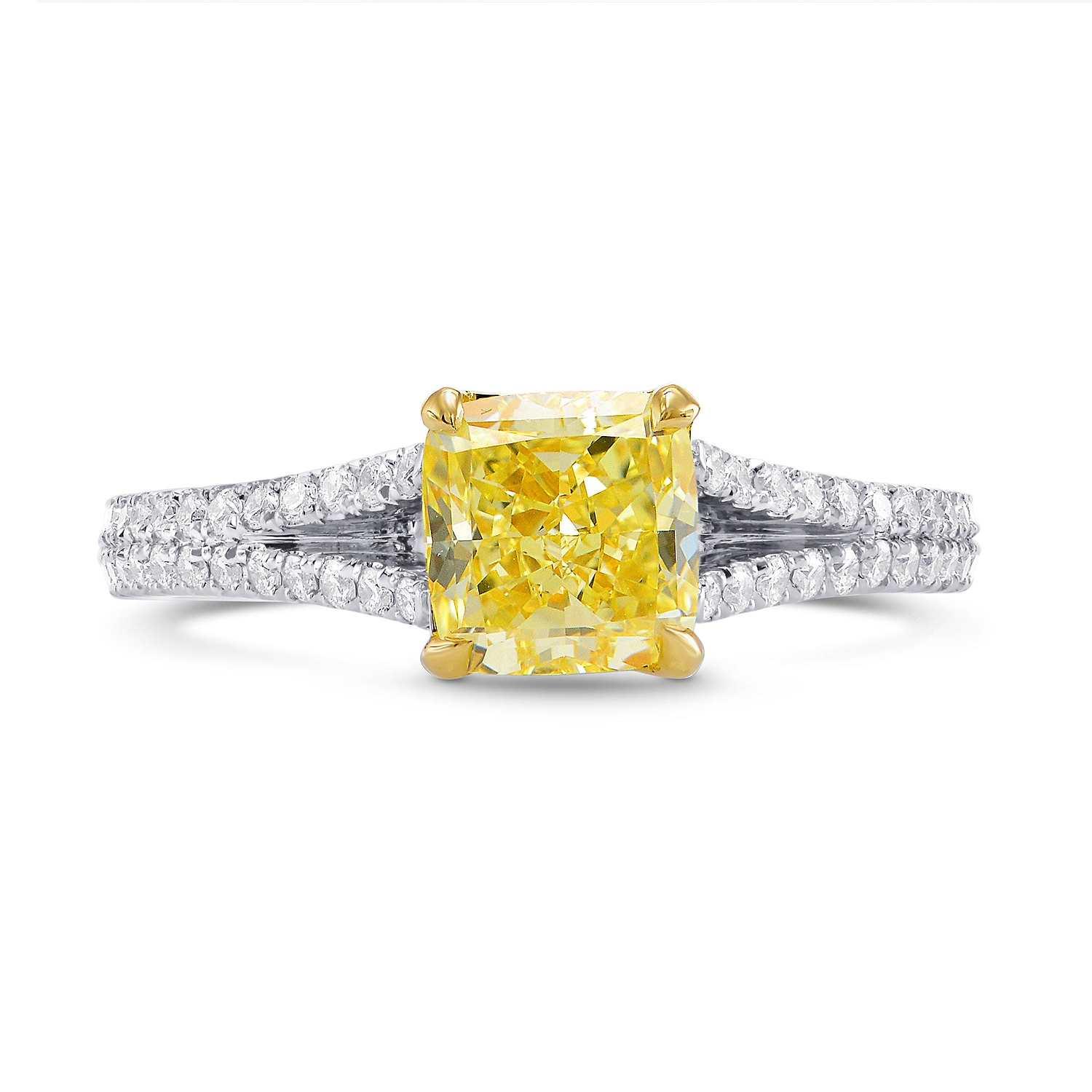Fancy Yellow Cushion Diamond Ring