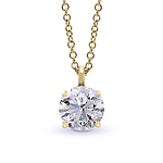 Round Solitaire Diamond Pendant - 3