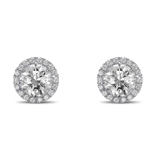 Open Pave Halo Earring Settings