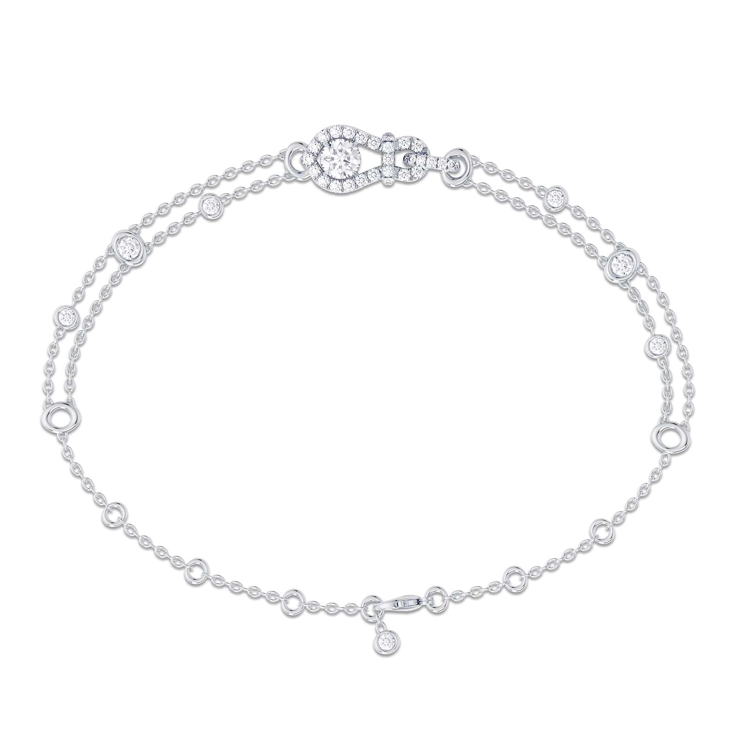 Round Brilliant Open Pave Diamond Bracelet - 2