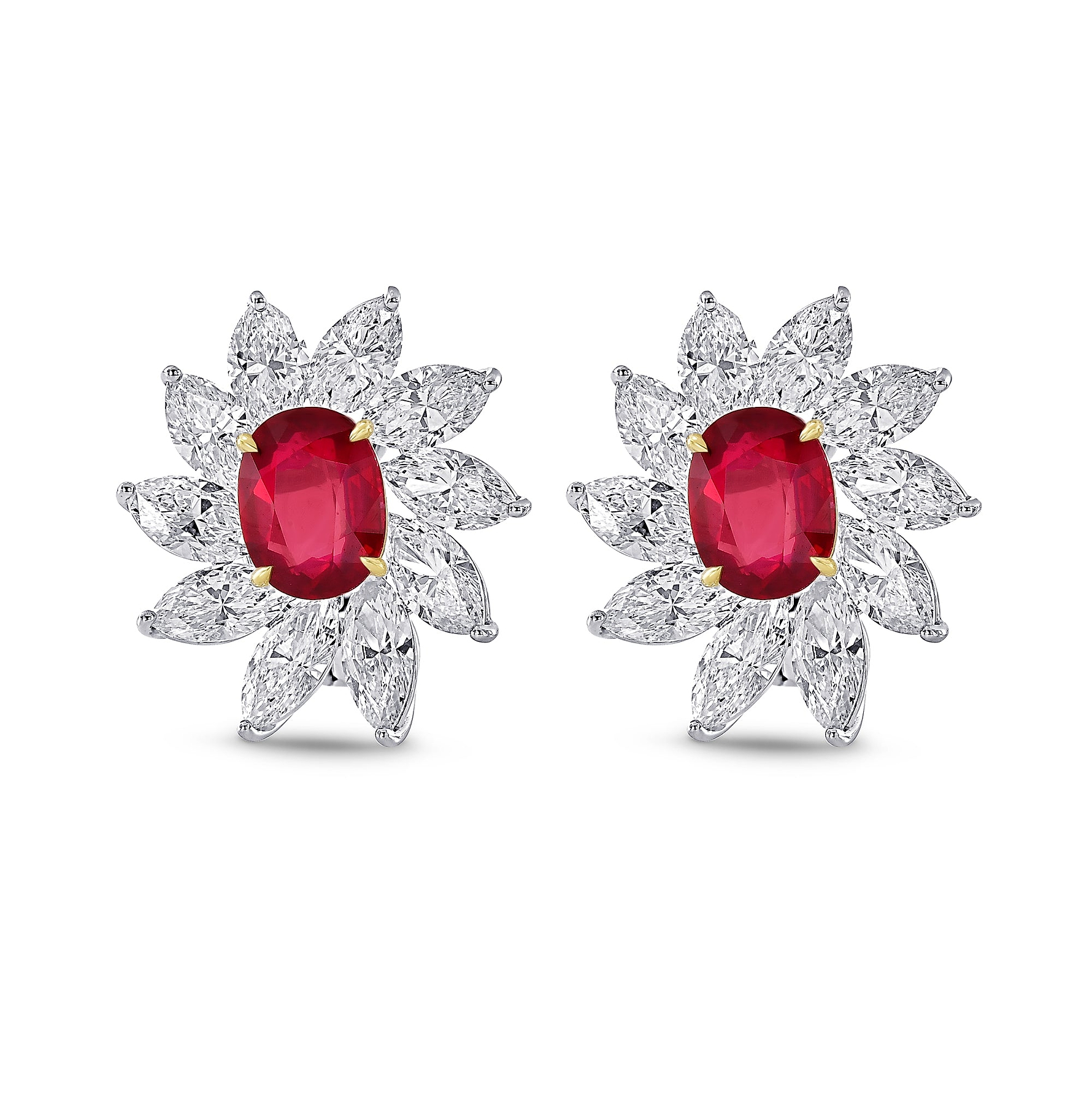Extraordinary Ruby and Diamond Couture Earrings