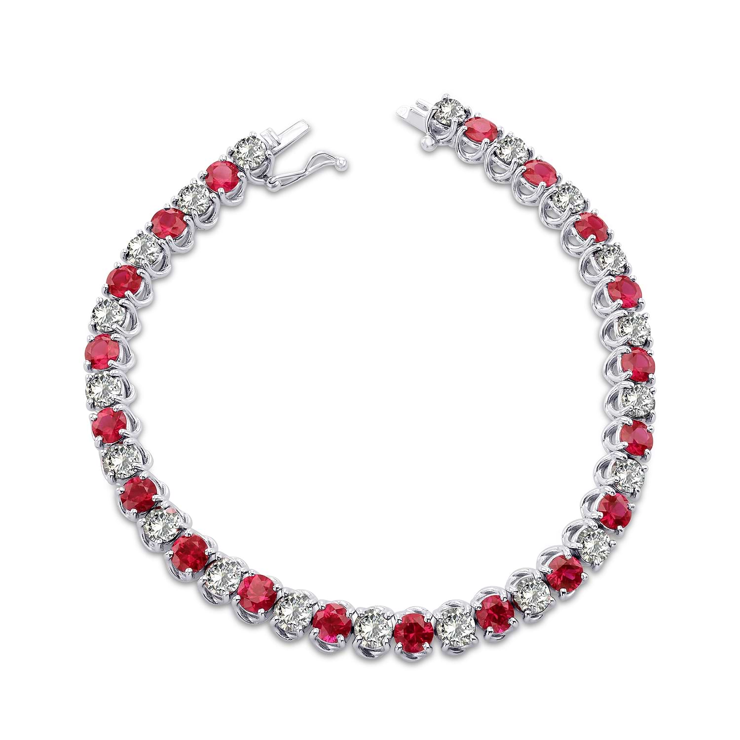 Diamond & Ruby Tennis Bracelet - 2