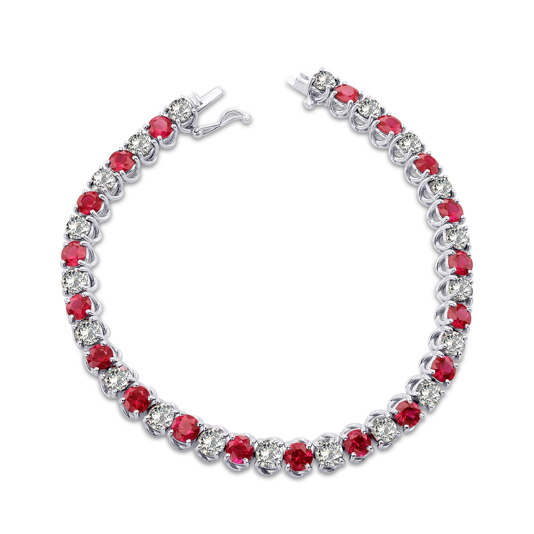 Diamond & Ruby Tennis Bracelet - 2