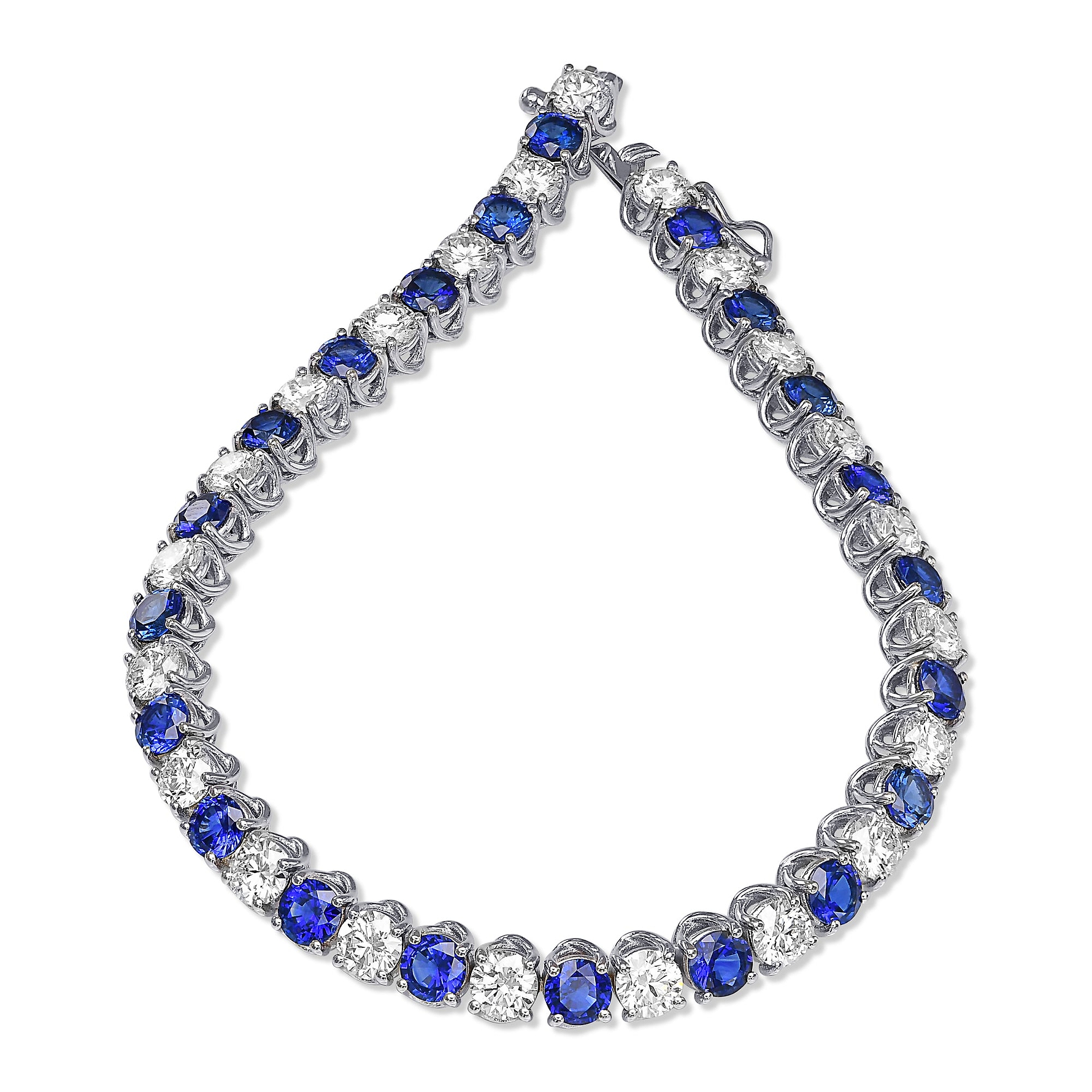 Diamond & Sapphire Tennis Bracelet - 3