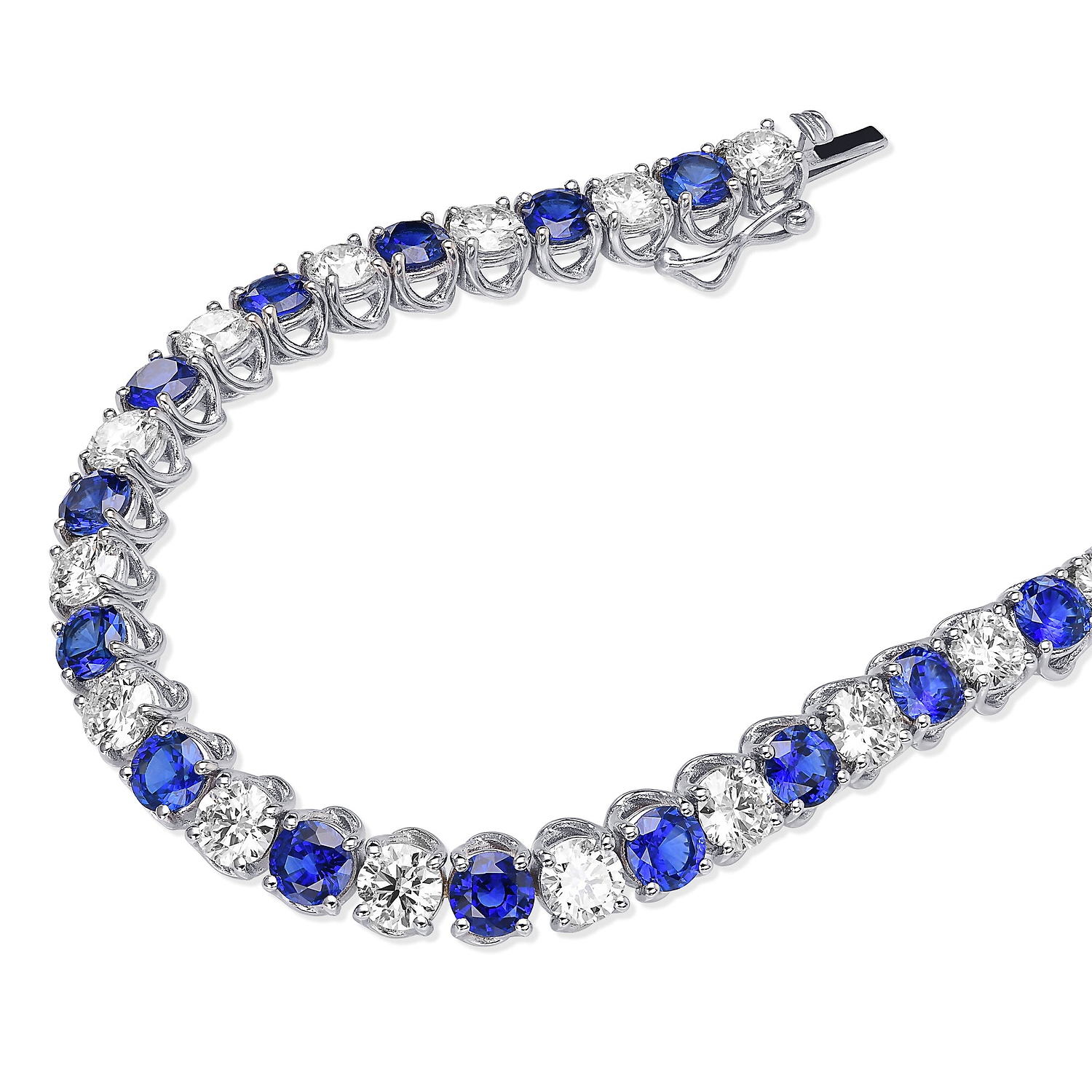 Diamond & Sapphire Tennis Bracelet - 2