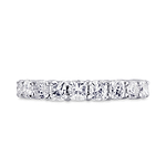 Platinum Cushion-Cut Diamond Full Eternity Band Ring