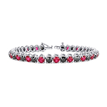 Black Diamond & Red Ruby Tennis Bracelet
