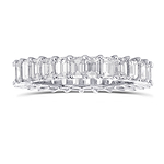 Platinum Emerald-Cut Diamond Full Eternity Band Ring