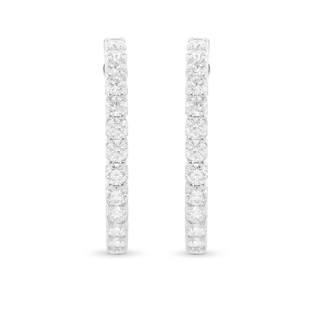 Round Brilliant Hoop Diamond Earrings